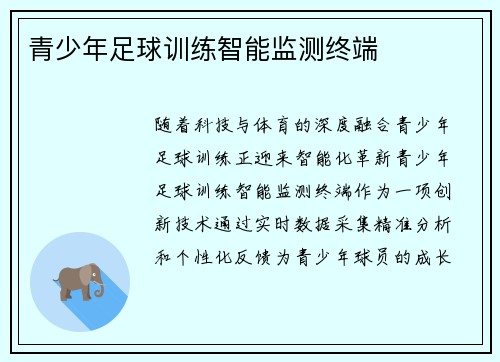 青少年足球训练智能监测终端